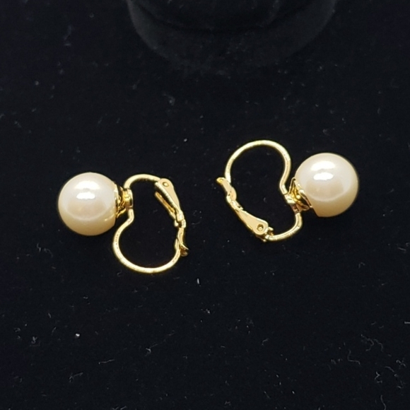 Premier Design pearl Countess Gold Tone Earring Pierce Victorian Minimalist - Picture 4 of 4